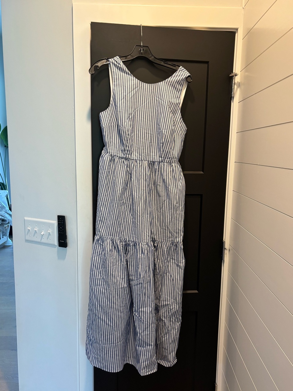 Boden Sleeveless Poplin Dress 8 Reg NWT Surf the Web Stripe Blue White Midi Maxi - Picture 8 of 13